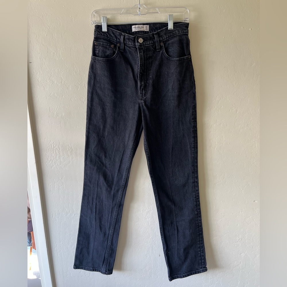 Abercrombie‎ & Fitch Women's 90s Black Straight Leg Jeans